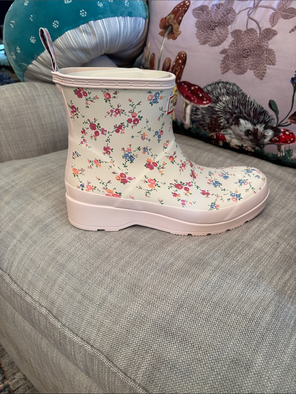Women's Pink Floral Waterproof Short Rain Boots Hunter x LFS